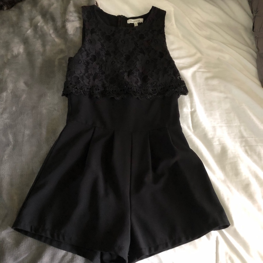 Black romper with lace